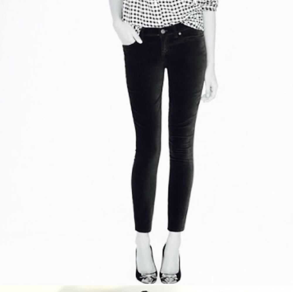 Jcrew velvet skinny ankle pants